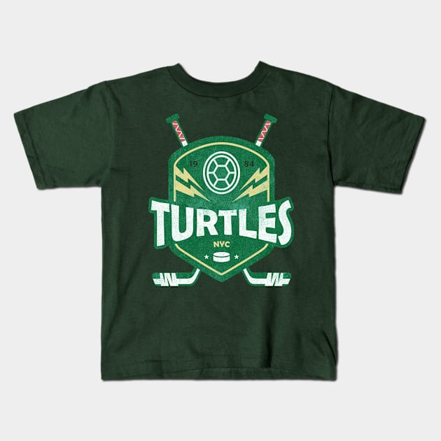 Turtles Hockey Kids T-Shirt by Lazarino